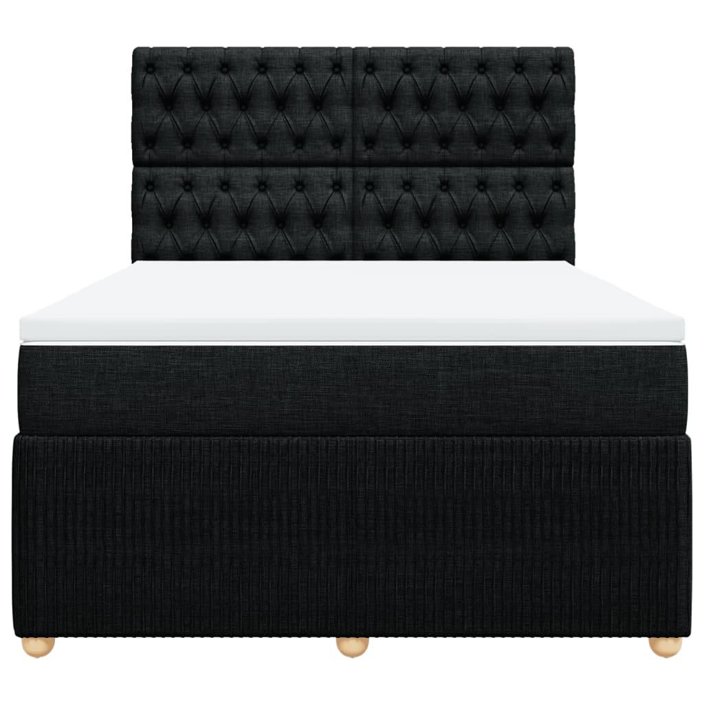 Box spring bed with mattress black 160x200 cm fabric