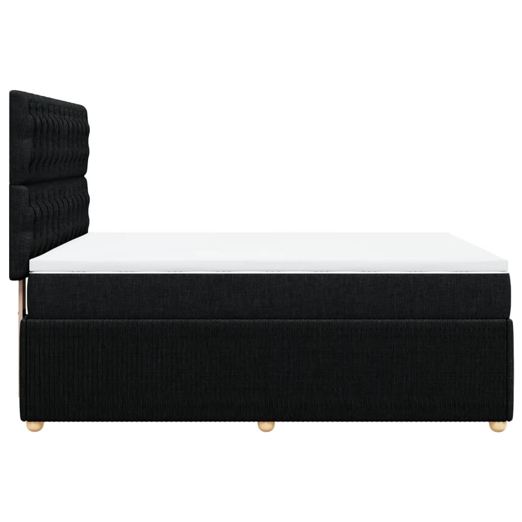Box spring bed with mattress black 160x200 cm fabric