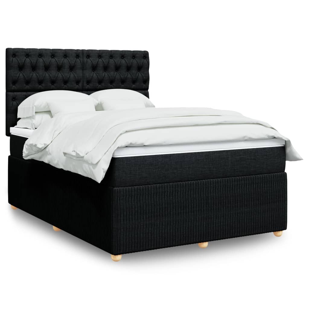 Box spring bed with mattress black 160x200 cm fabric
