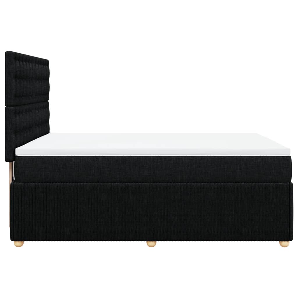 Box spring bed with mattress black 160x200 cm fabric