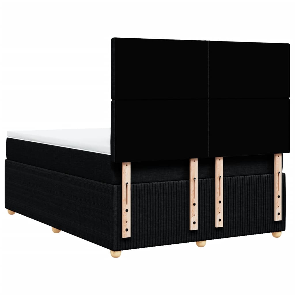 Box spring bed with mattress black 160x200 cm fabric
