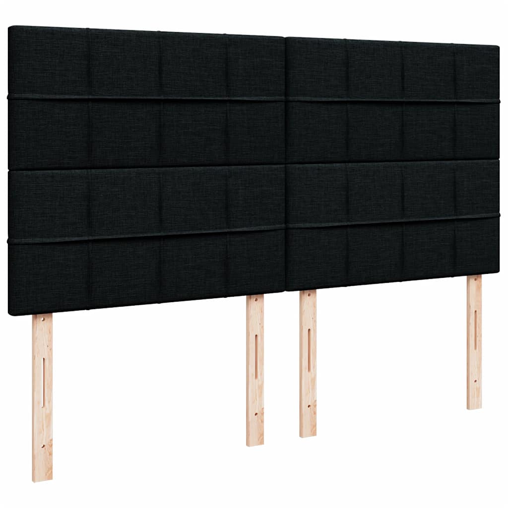 Boxspringbett mit Matratze Schwarz 180x200 cm Stoff