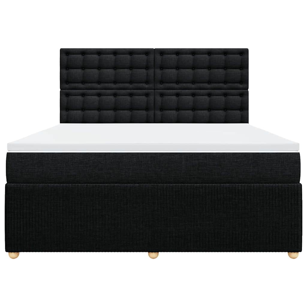 Boxspringbett mit Matratze Schwarz 180x200 cm Stoff
