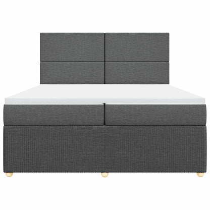 Boxspringbett mit Matratze Dunkelgrau 200x200 cm Stoff