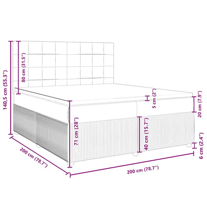 Boxspringbett mit Matratze Schwarz 200x200 cm Stoff