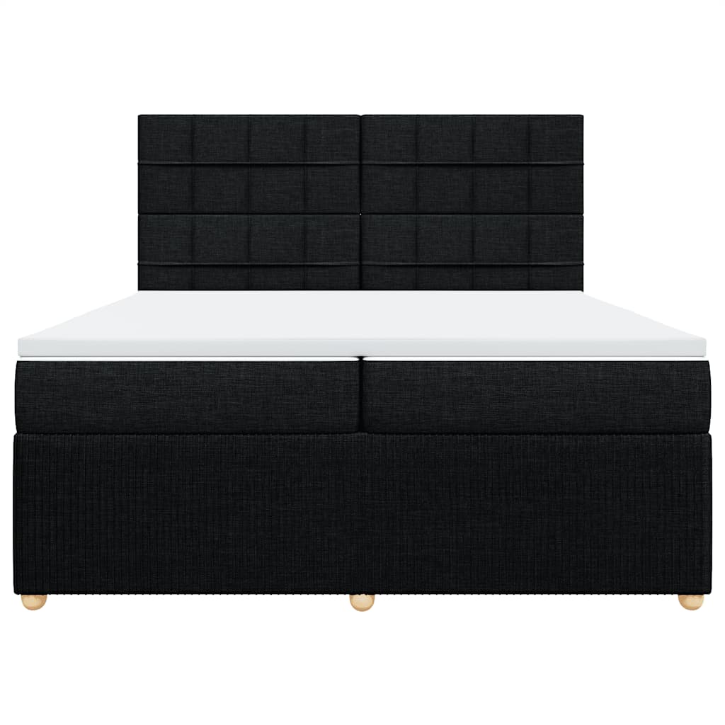 Boxspringbett mit Matratze Schwarz 200x200 cm Stoff