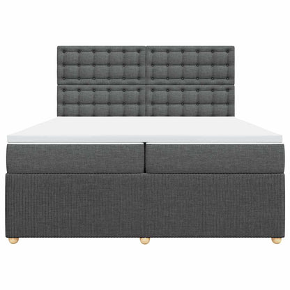 Boxspringbett mit Matratze Dunkelgrau 200x200 cm Stoff