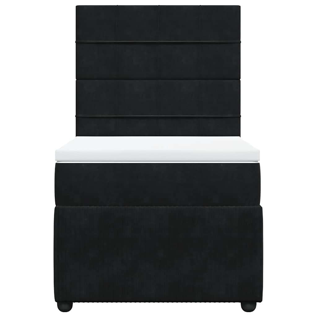 Boxspringbett mit Matratze Schwarz 80x200 cm Samt
