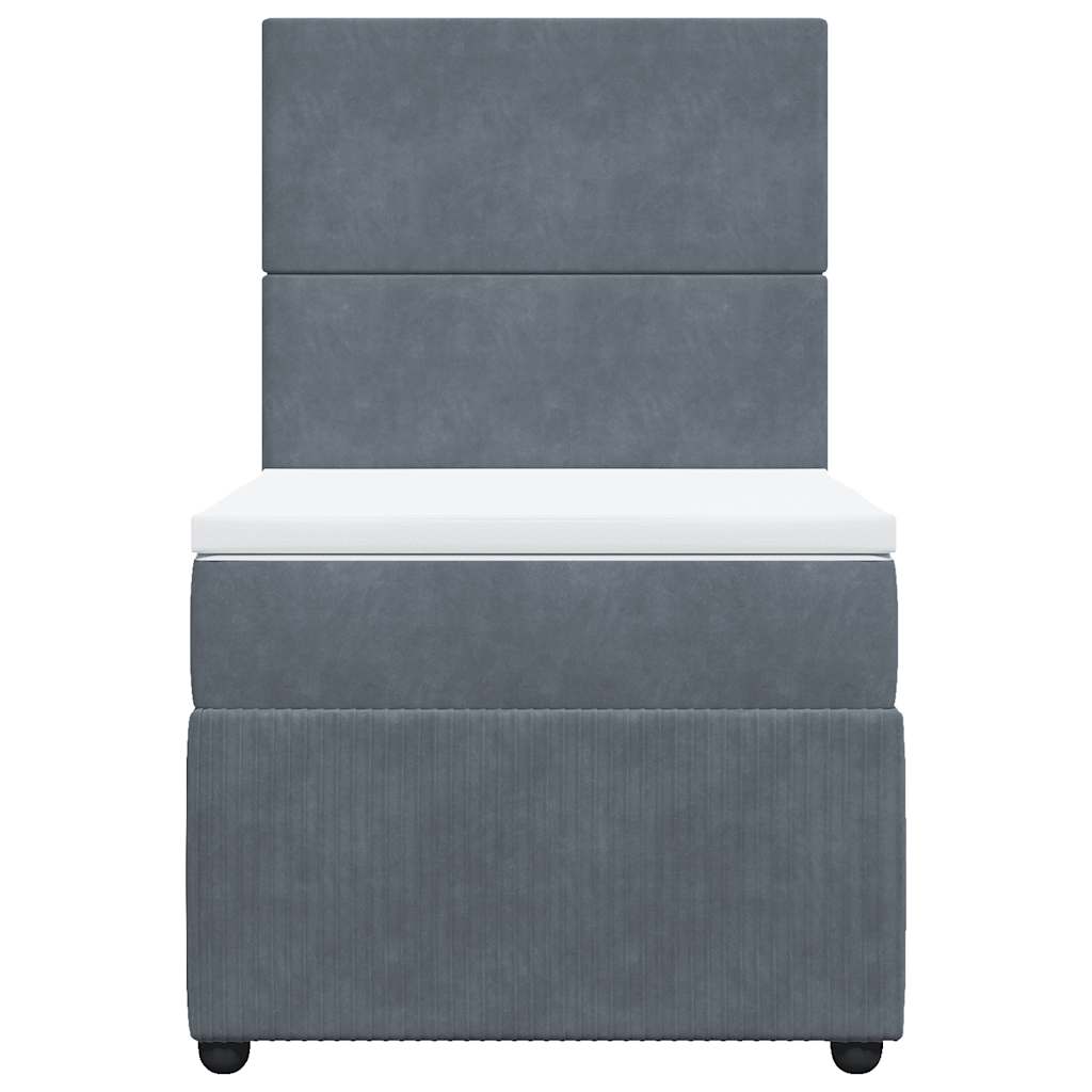 Boxspringbett mit Matratze Dunkelgrau 90x190 cm Samt