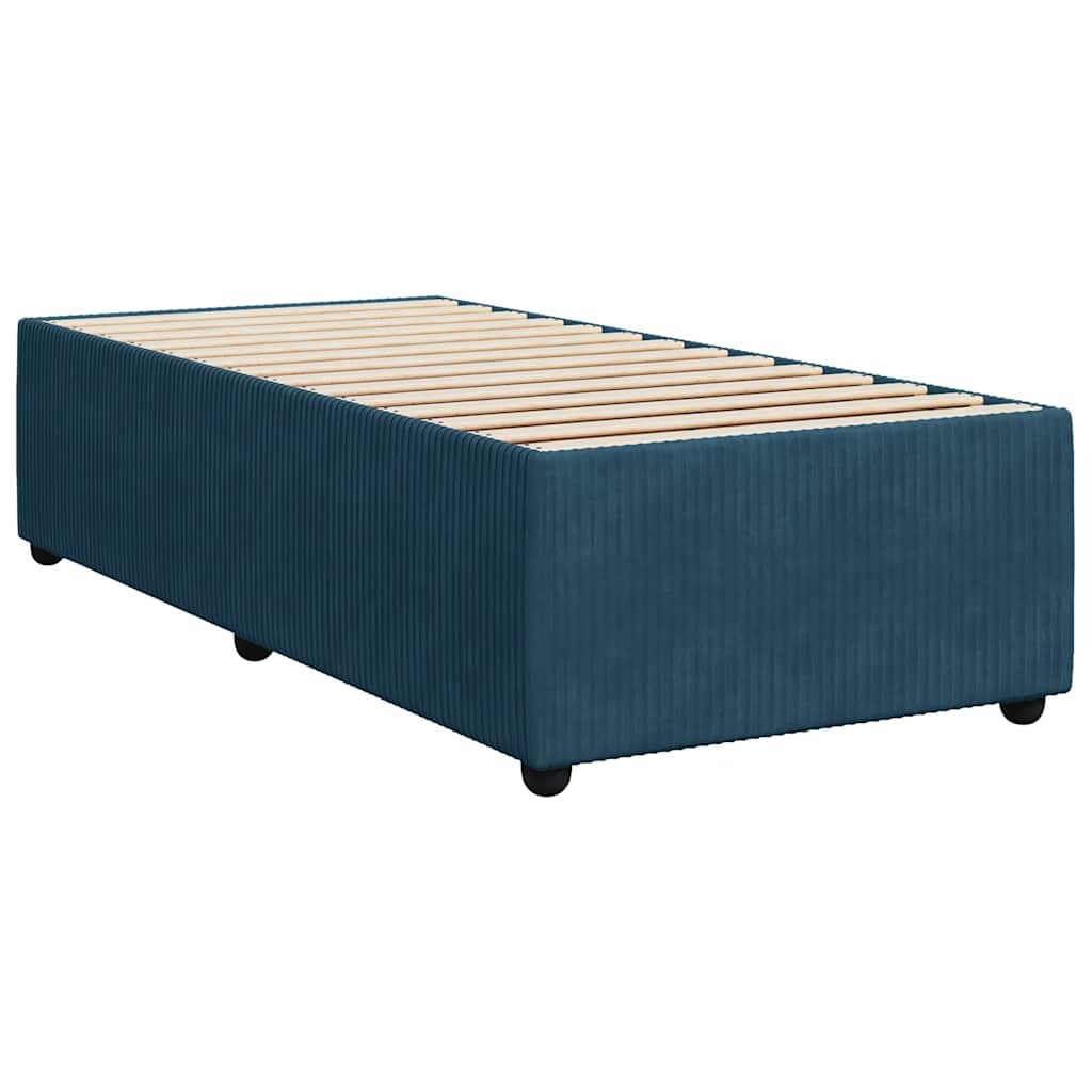 Boxspringbett mit Matratze Dunkelblau 90x190 cm Samt