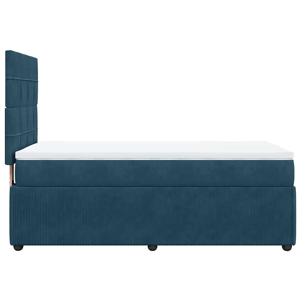 Boxspringbett mit Matratze Dunkelblau 90x190 cm Samt