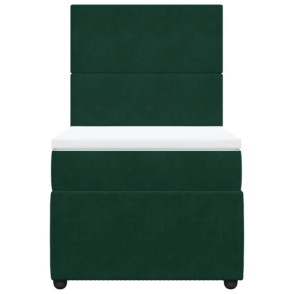 Boxspringbett mit Matratze Dunkelgrün 90x200 cm Samt