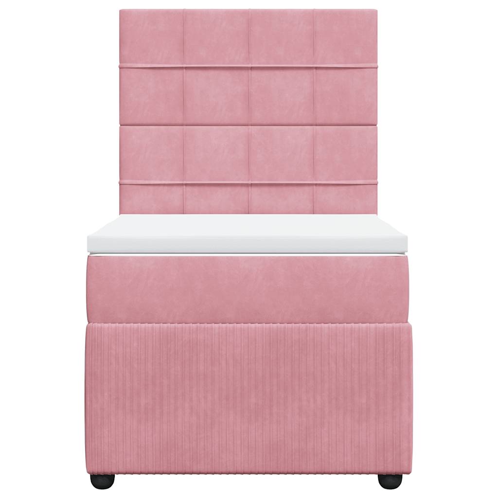 Boxspringbett mit Matratze Rosa 90x200 cm Samt