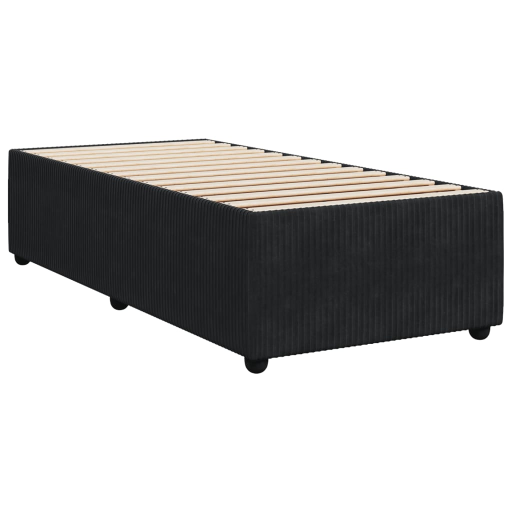 Boxspringbett mit Matratze Schwarz 90x200 cm Samt