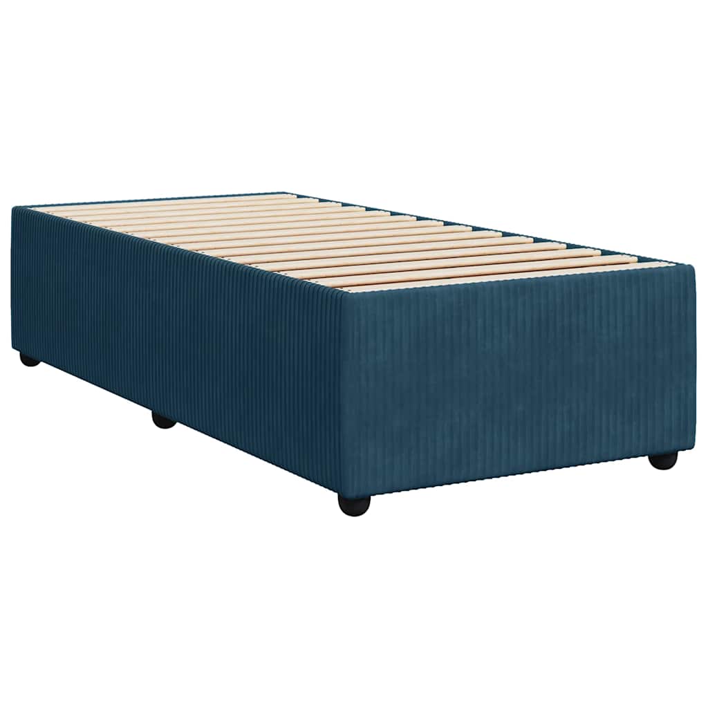 Boxspringbett mit Matratze Dunkelblau 90x200 cm Samt