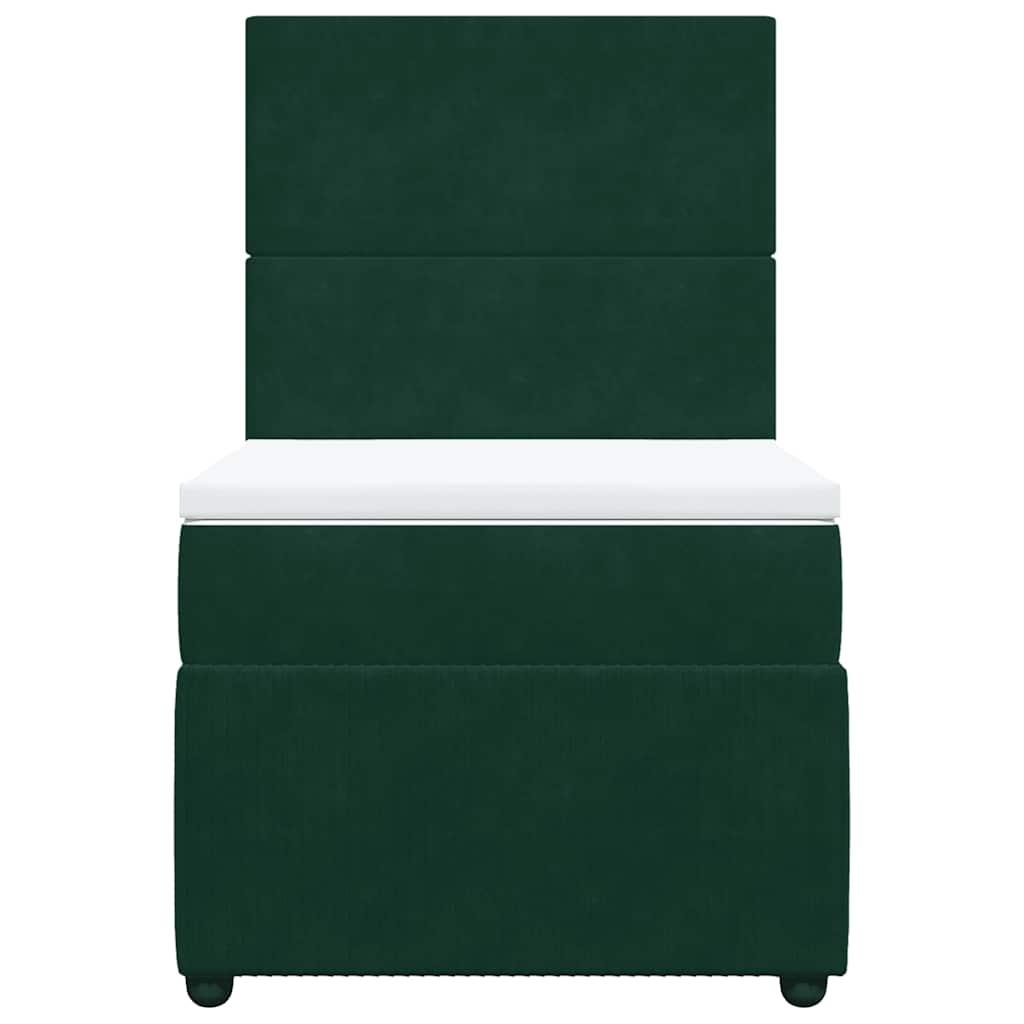 Boxspringbett mit Matratze Dunkelgrün 100x200 cm Samt