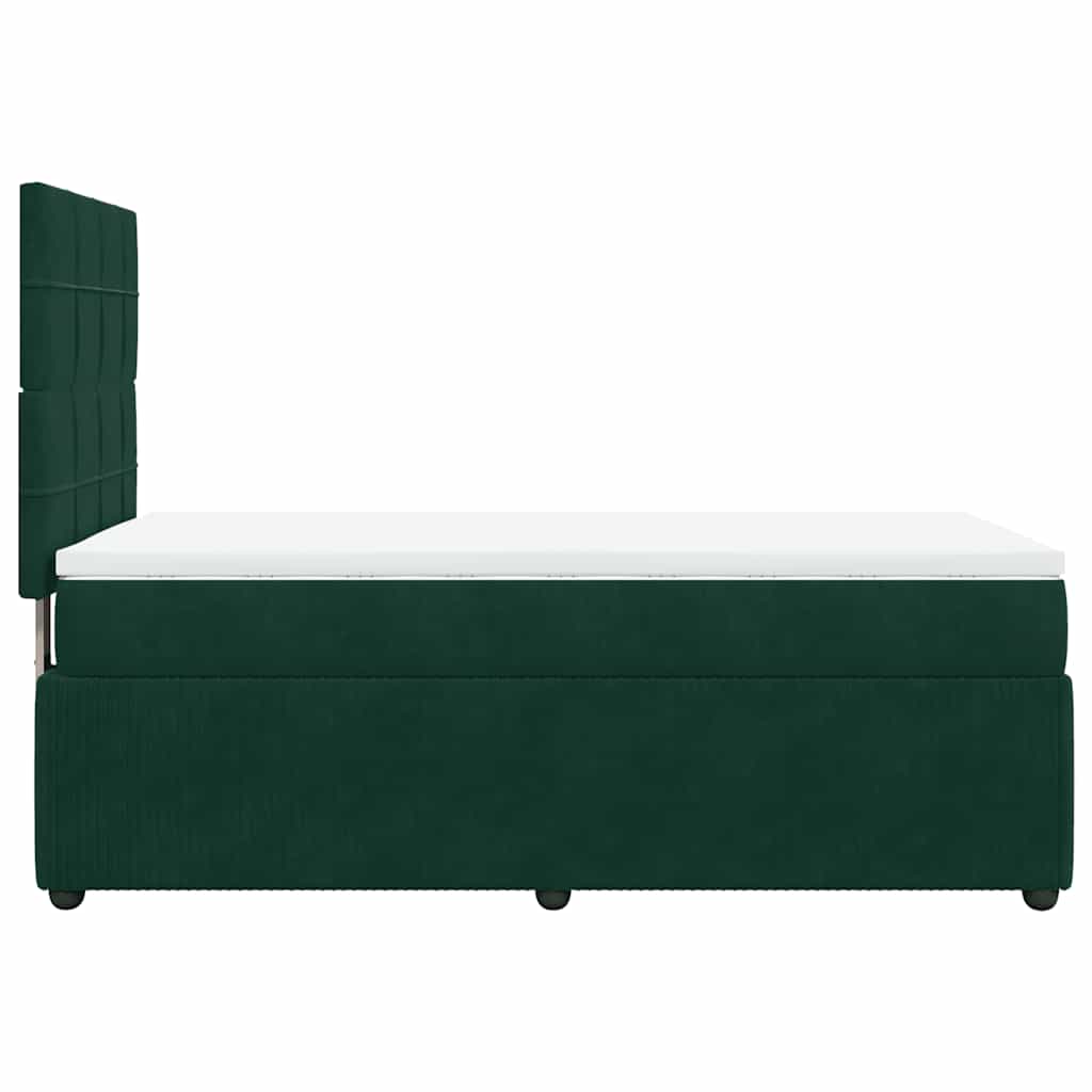 Boxspringbett mit Matratze Dunkelgrün 100x200 cm Samt