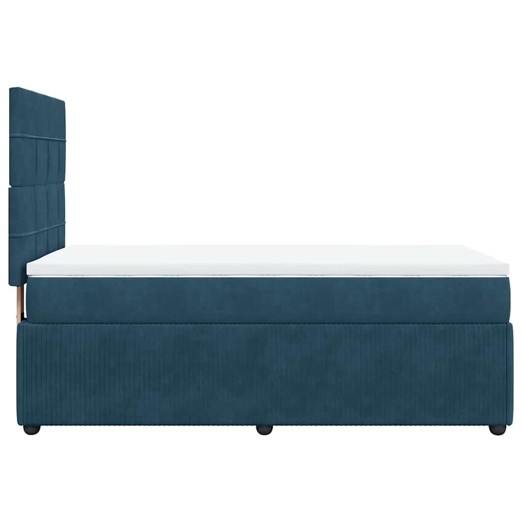 Boxspringbett mit Matratze Dunkelblau 100x200 cm Samt