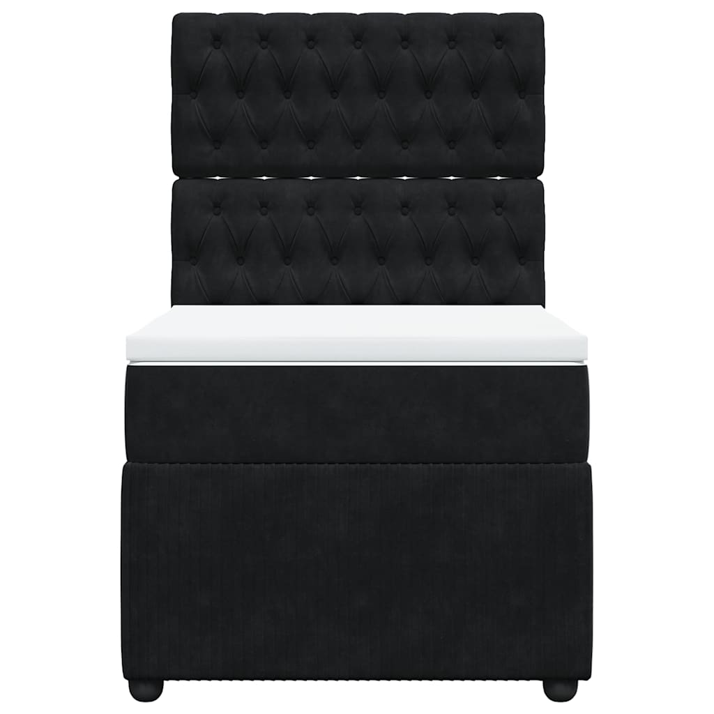 Boxspringbett mit Matratze Schwarz 100x200 cm Samt