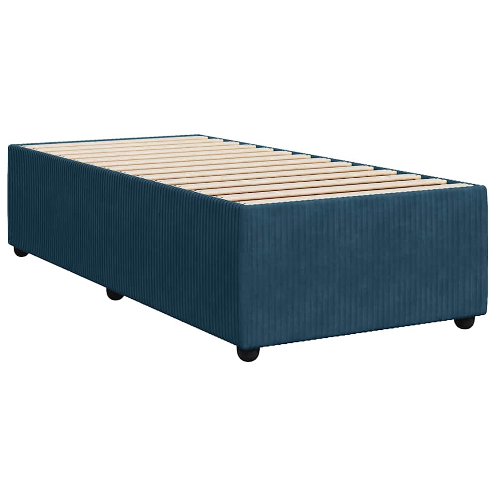 Boxspringbett mit Matratze Dunkelblau 100x200 cm Samt