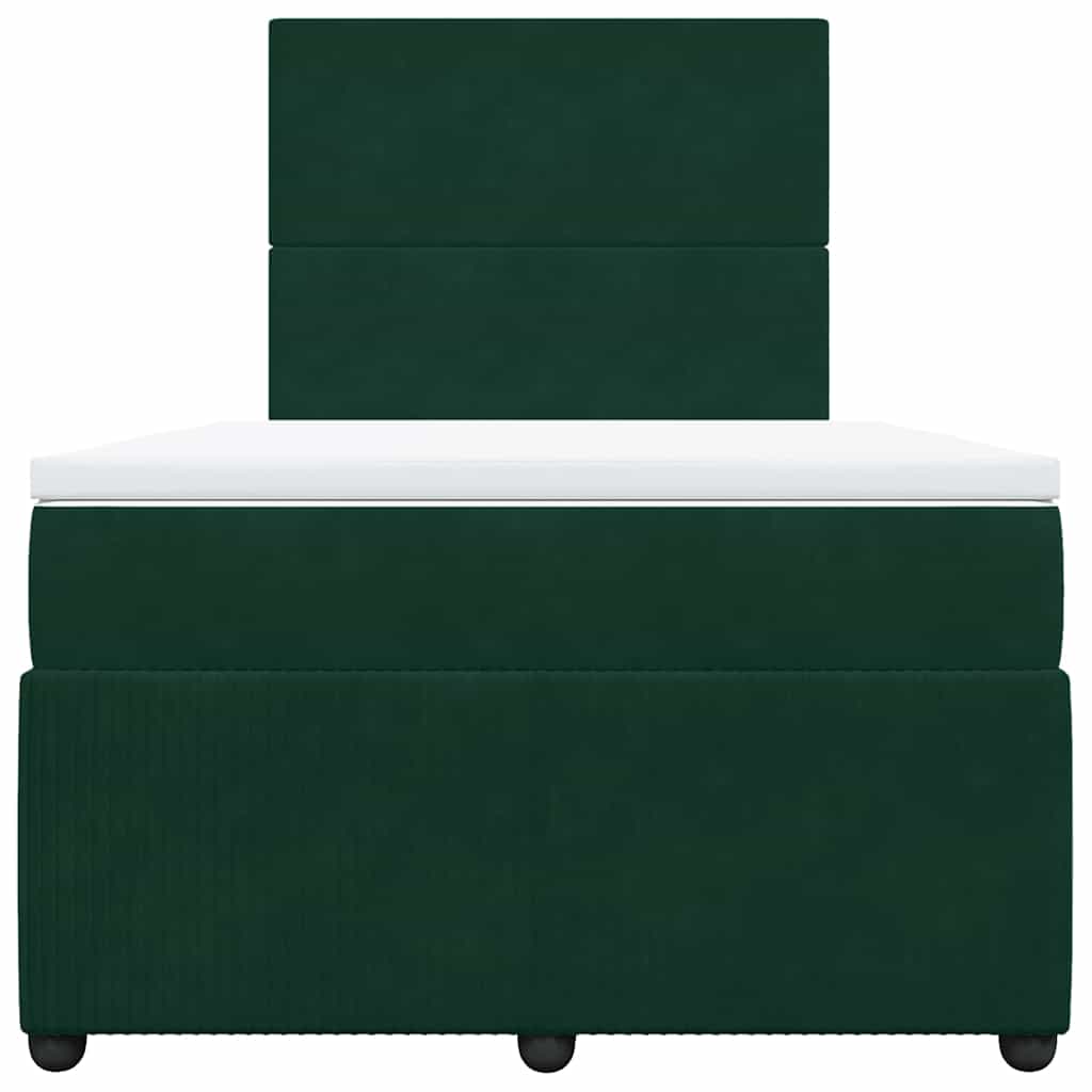 Boxspringbett mit Matratze Dunkelgrün 120x190 cm Samt