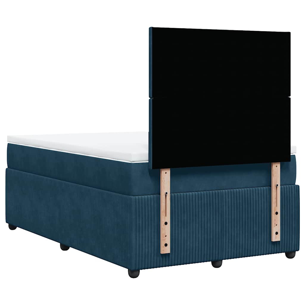 Boxspringbett mit Matratze Dunkelblau 120x190 cm Samt