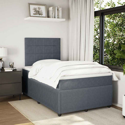 Boxspringbett mit Matratze Dunkelgrau 120x190 cm Samt
