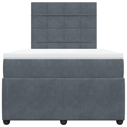 Boxspringbett mit Matratze Dunkelgrau 120x190 cm Samt