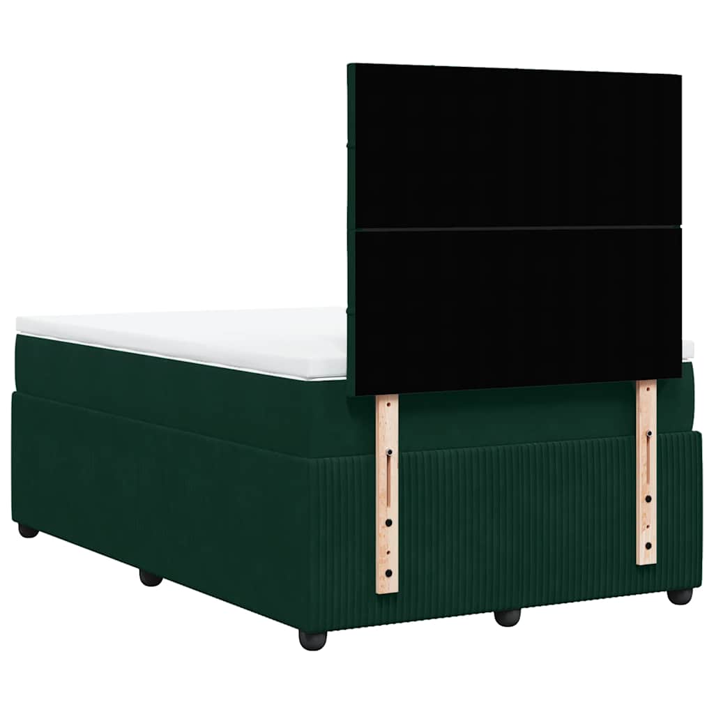 Boxspringbett mit Matratze Dunkelgrün 120x190 cm Samt