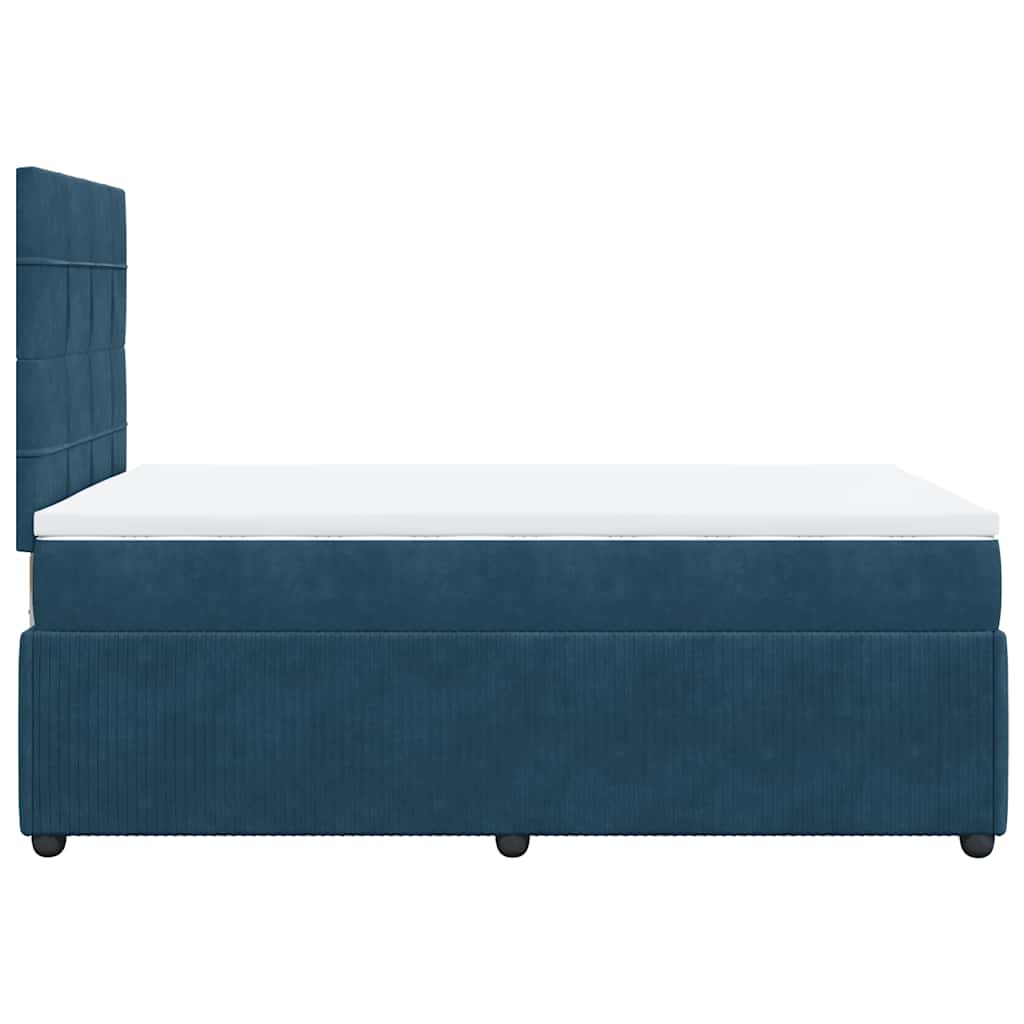 Boxspringbett mit Matratze Dunkelblau 120x190 cm Samt