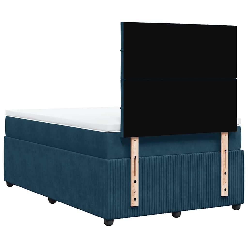 Boxspringbett mit Matratze Dunkelblau 120x190 cm Samt