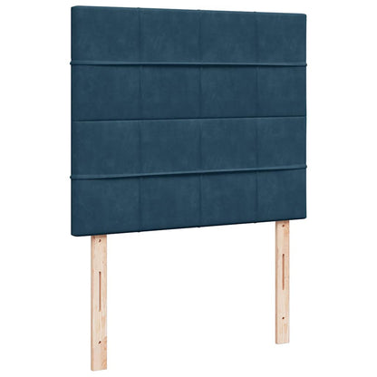 Boxspringbett mit Matratze Dunkelblau 120x190 cm Samt