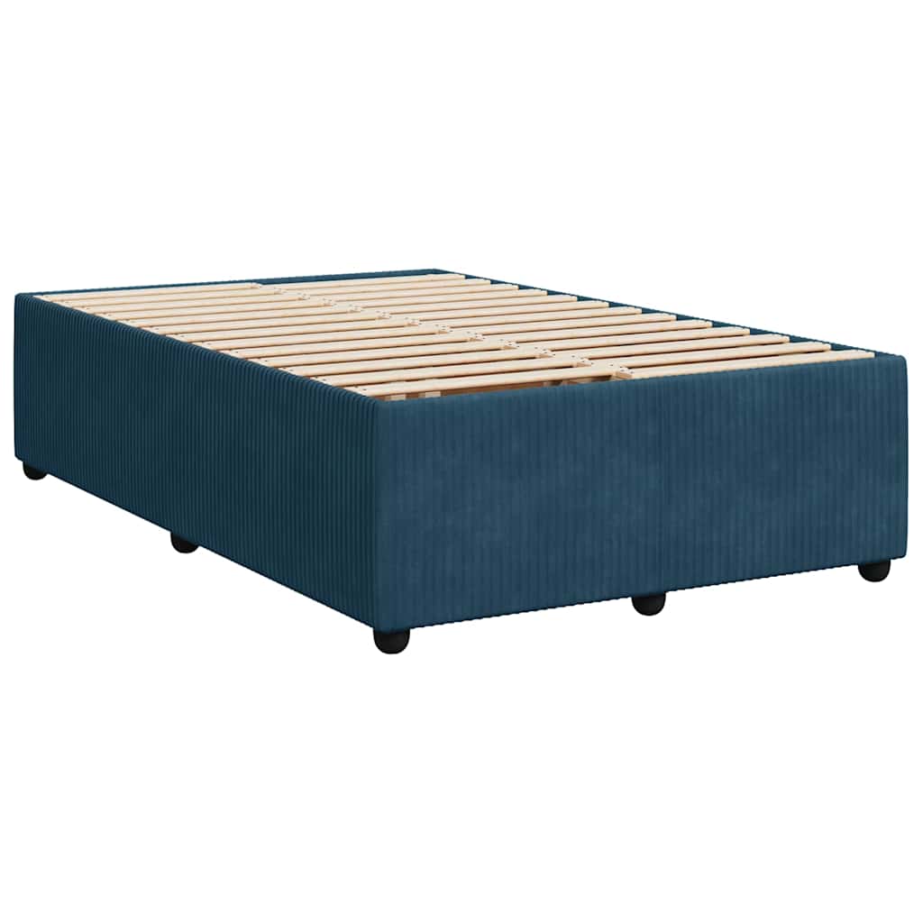 Boxspringbett mit Matratze Dunkelblau 120x190 cm Samt
