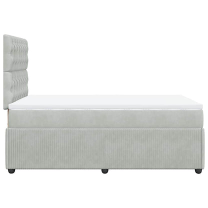 Boxspringbett mit Matratze Hellgrau 120x190 cm Samt