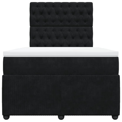 Boxspringbett mit Matratze Schwarz 120x190 cm Samt