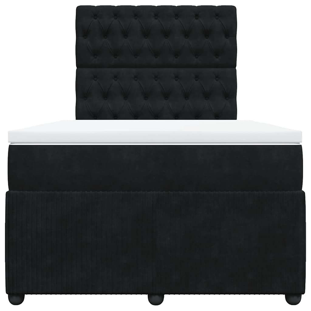 Boxspringbett mit Matratze Schwarz 120x190 cm Samt