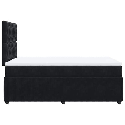 Boxspringbett mit Matratze Schwarz 120x190 cm Samt