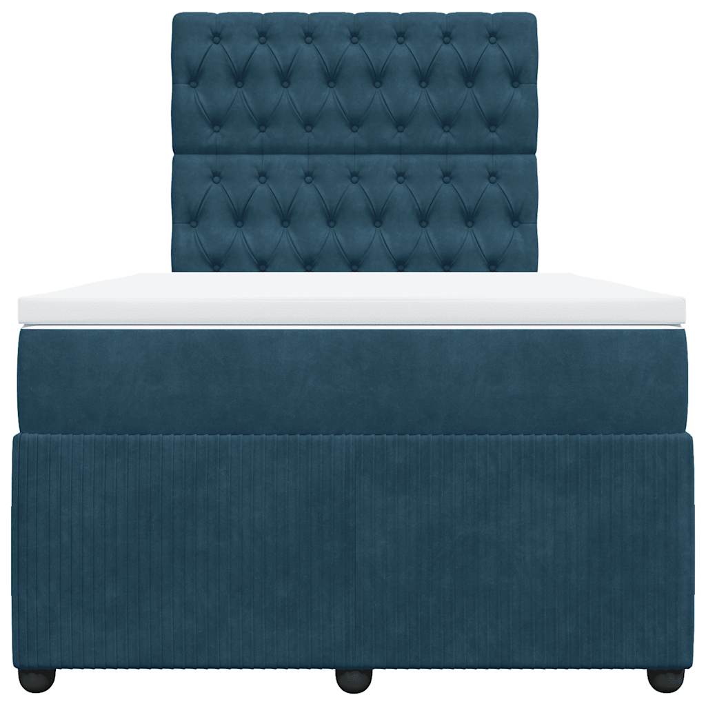 Boxspringbett mit Matratze Dunkelblau 120x190 cm Samt