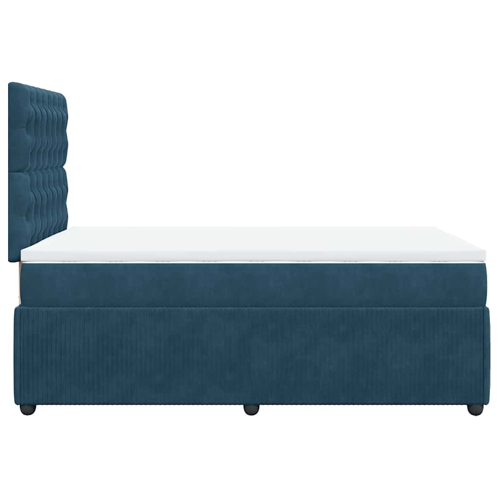 Boxspringbett mit Matratze Dunkelblau 120x190 cm Samt