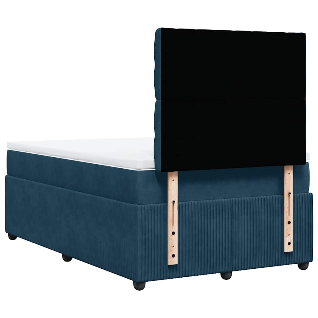 Boxspringbett mit Matratze Dunkelblau 120x190 cm Samt