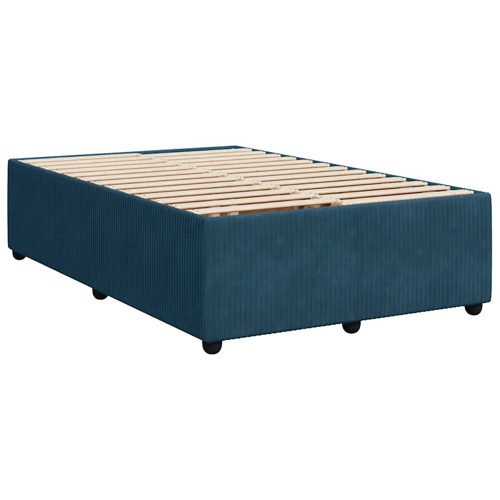 Boxspringbett mit Matratze Dunkelblau 120x190 cm Samt