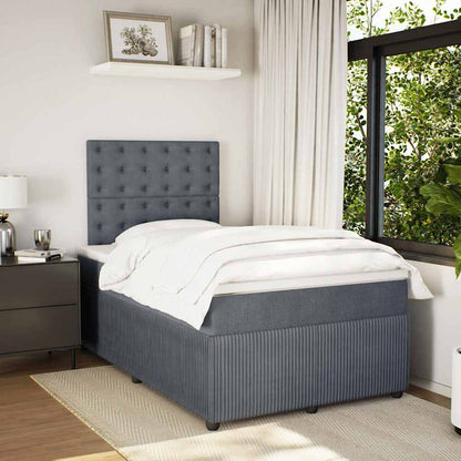 Boxspringbett mit Matratze Dunkelgrau 120x190 cm Samt