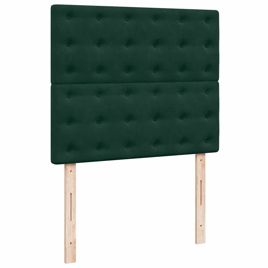 Boxspringbett mit Matratze Dunkelgrün 120x190 cm Samt