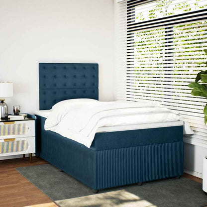 Boxspringbett mit Matratze Dunkelblau 120x190 cm Samt