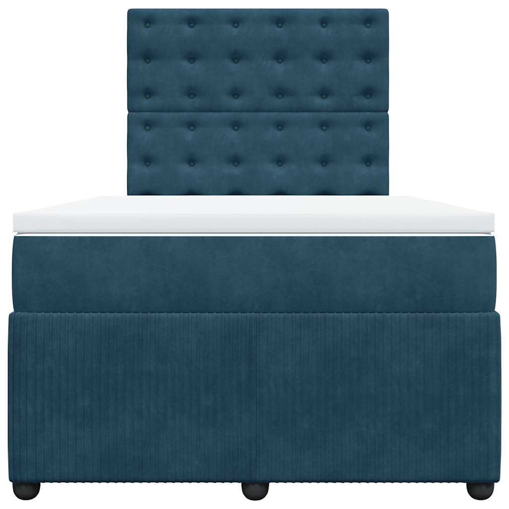 Boxspringbett mit Matratze Dunkelblau 120x190 cm Samt