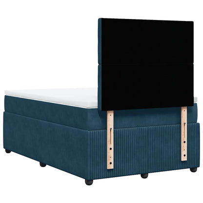 Boxspringbett mit Matratze Dunkelblau 120x190 cm Samt