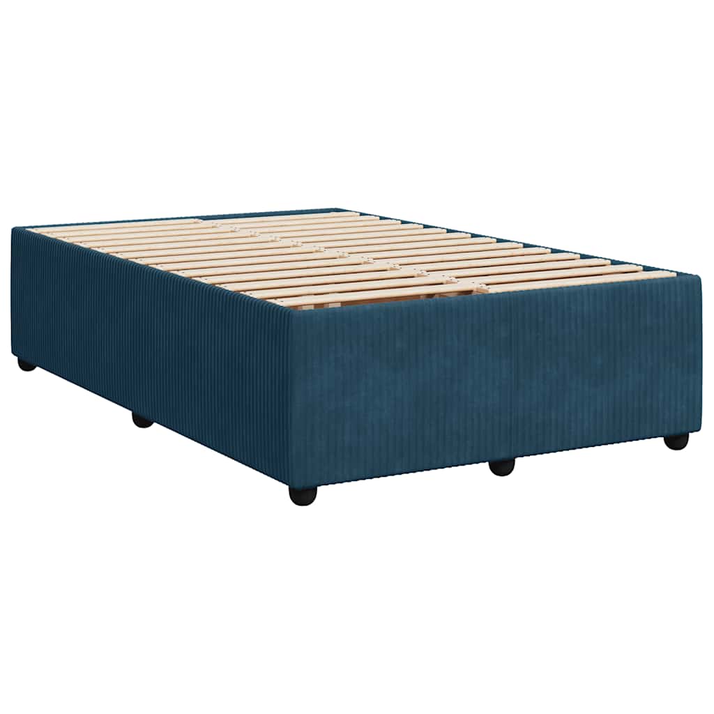 Boxspringbett mit Matratze Dunkelblau 120x190 cm Samt
