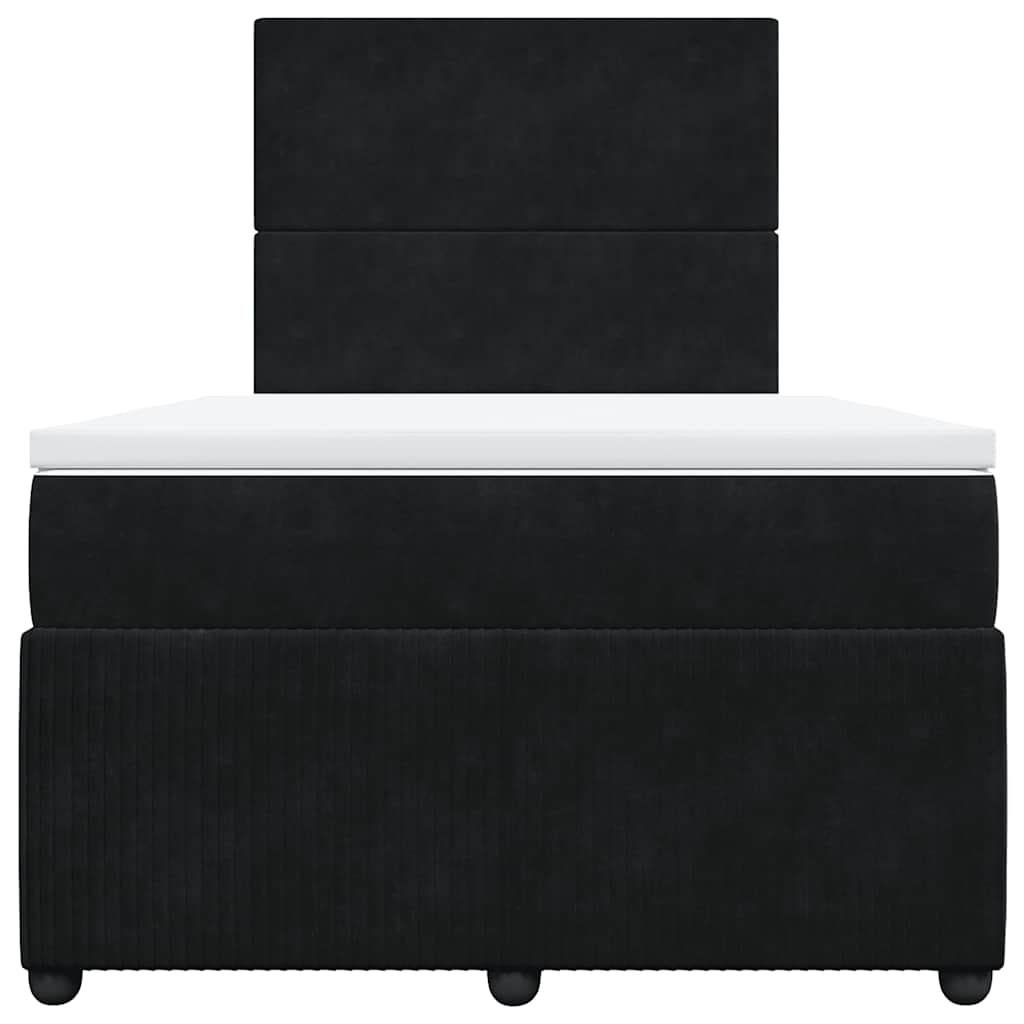 Boxspringbett mit Matratze Schwarz 120x200 cm Samt