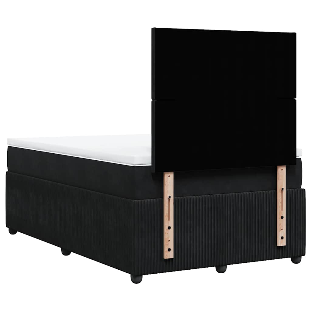 Boxspringbett mit Matratze Schwarz 120x200 cm Samt