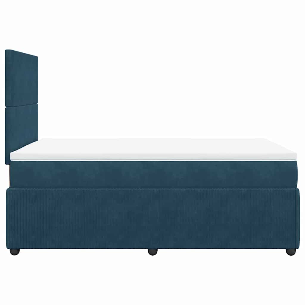 Boxspringbett mit Matratze Dunkelblau 120x200 cm Samt